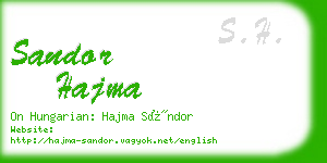 sandor hajma business card